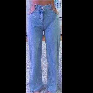 chain-hipped jeans